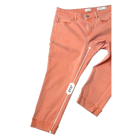 J. Jill Authentic Fit Cropped Petite Jeans sz 8P Light Orange Casual Coastal - Picture 5 of 11